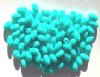 100 9x6mm Acrylic Opaque Turquoise Oval Beads